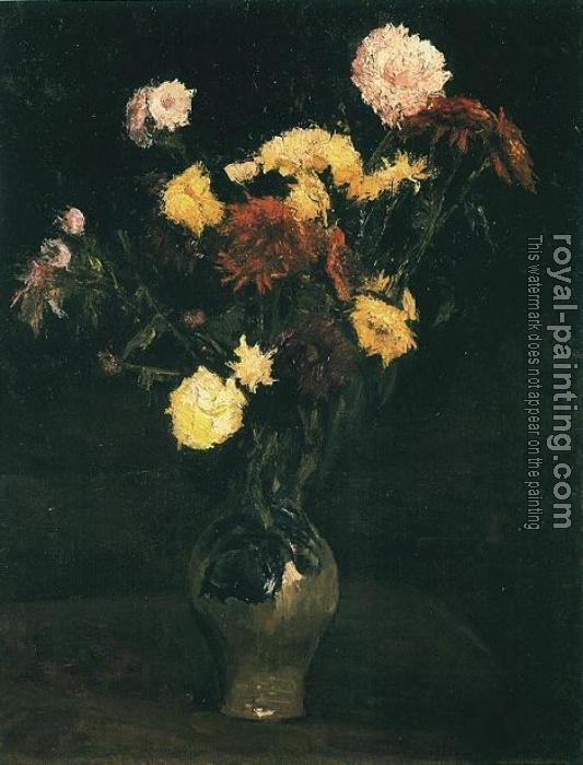 Vincent Van Gogh : Vase with Carnations and Zinnias